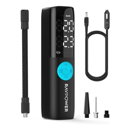 RAVPower Basic 60W Battery Free Air Pump 12-16V Output 25L/Min with Digital LED Display