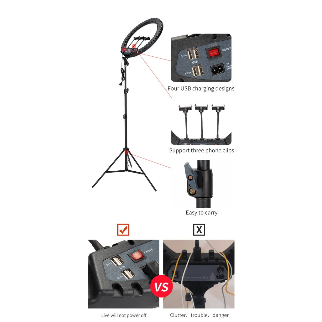 Jmary FM-21R 21" Ring Light - 160 Pieces