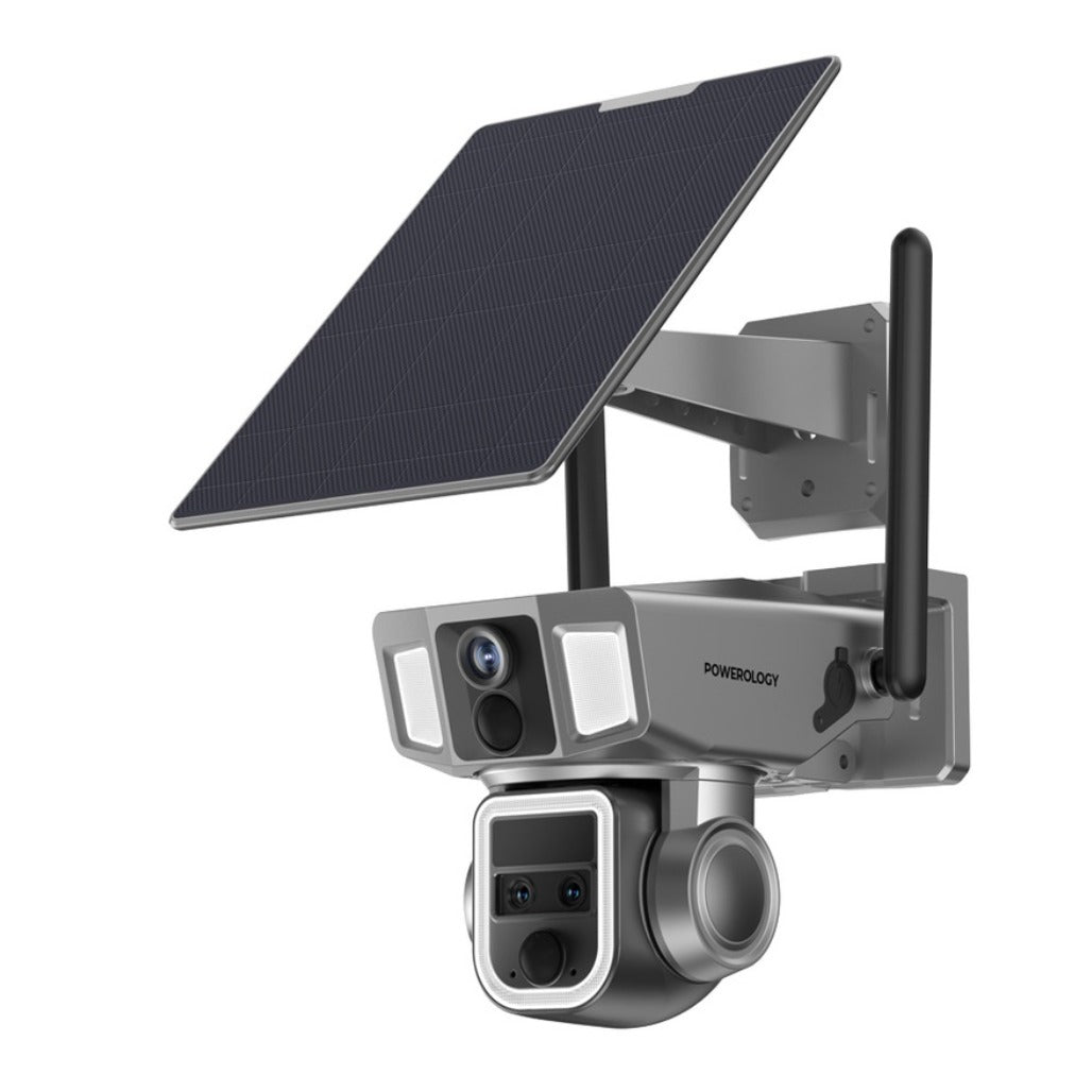 Powerology 4G/WiFi 360° Dual Lens Outdoor Camera - Black