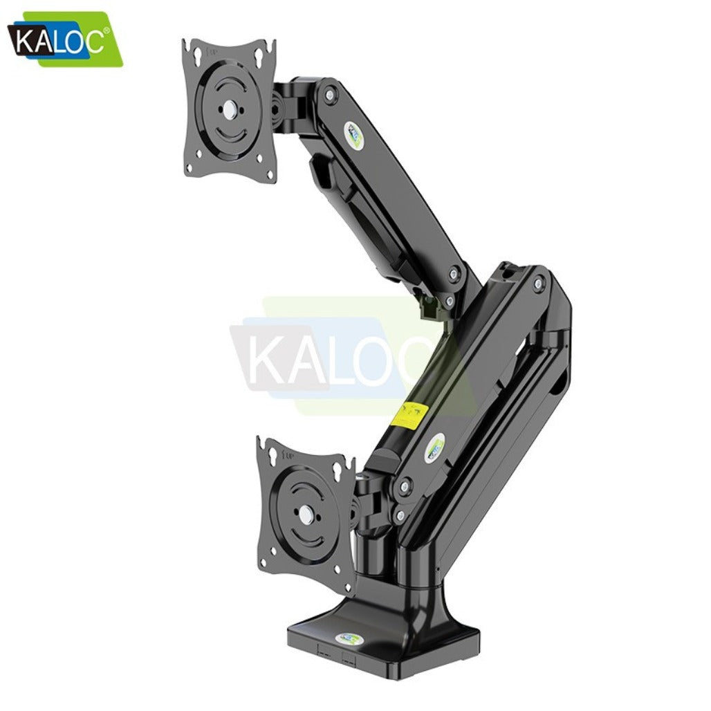 Kaloc DS110-2B PRO ERGO Dual Monitor Arm, Gas Spring & USB Extension & Cable Management for 17 to 32 Inch Screens (Up to 10kg)