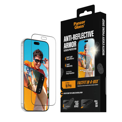 PanzerGlass Anti-reflective Armor Screen Protector iPhone 18 Pro /18 Pro Max w. FASTFIT IN-A-BOX