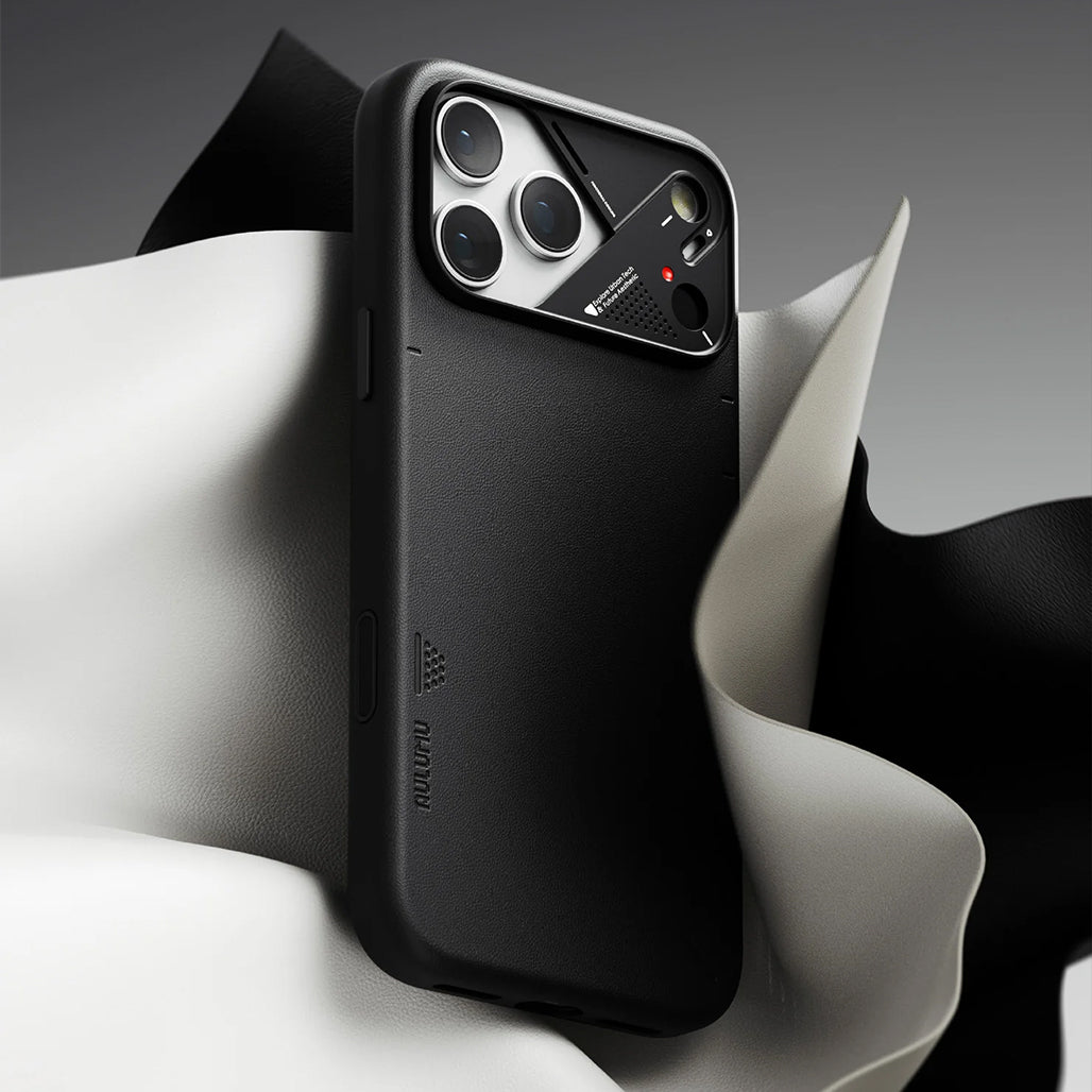 Aulumu A17 Vegan Leather Case for iPhone 17 Pro / 17 Pro Max - Black | MagSafe