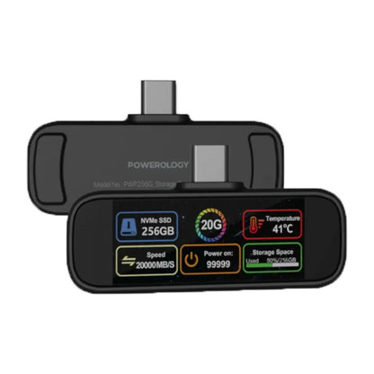 Powerology Vaultx 256Gb , 512Gb & 1Tb Mini Portable SSD Drive - Black