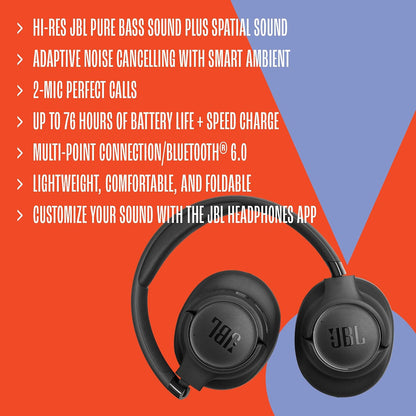 JBL Tune 780NC - Wireless over-ear Noise Cancelling headphones - Blue