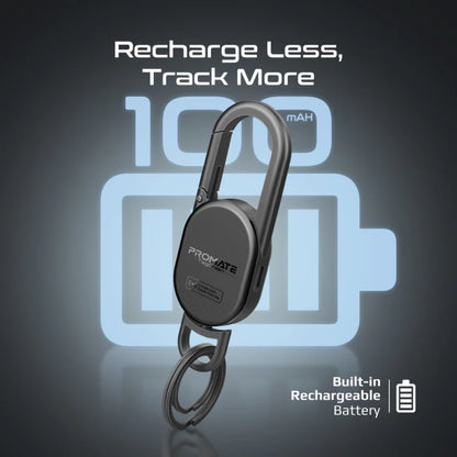 Promate TagChain Smart Carabiner Keychain with Apple Find My Precision Locator
