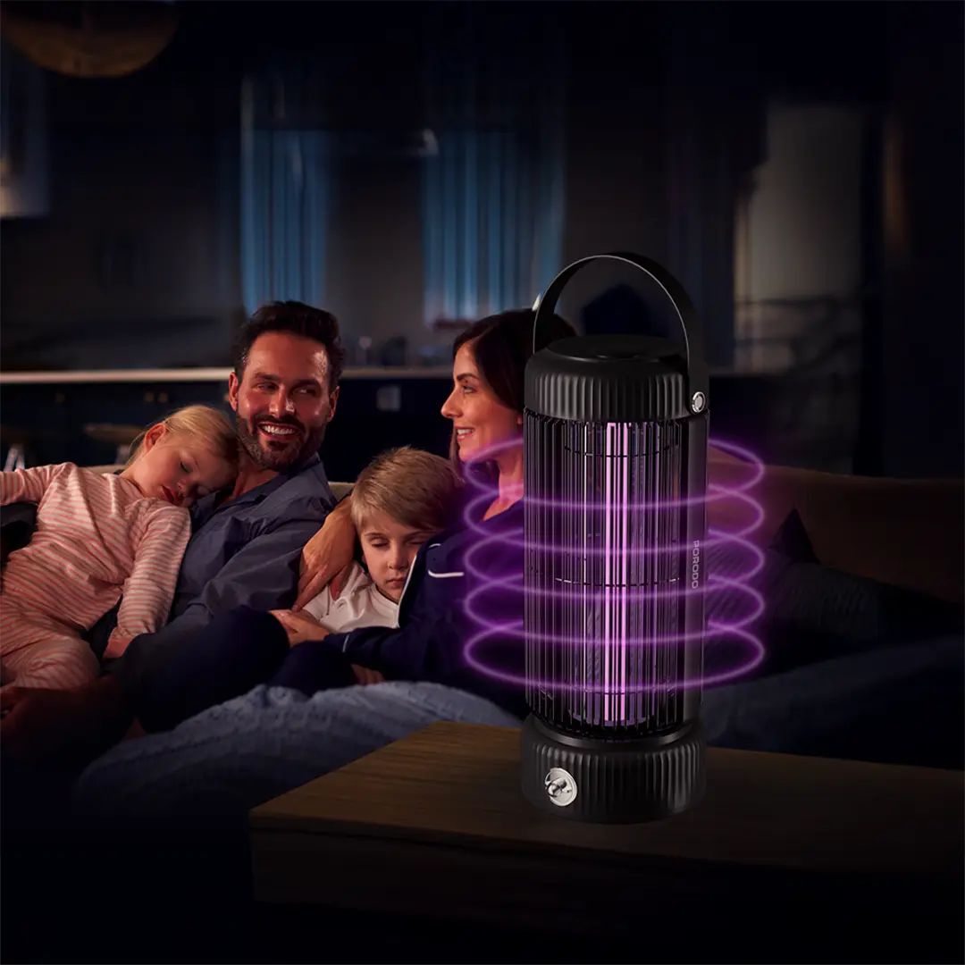 Porodo Portable Mosquito Zapper 360° UV Trap & Night Lamp - PDLFST135BK