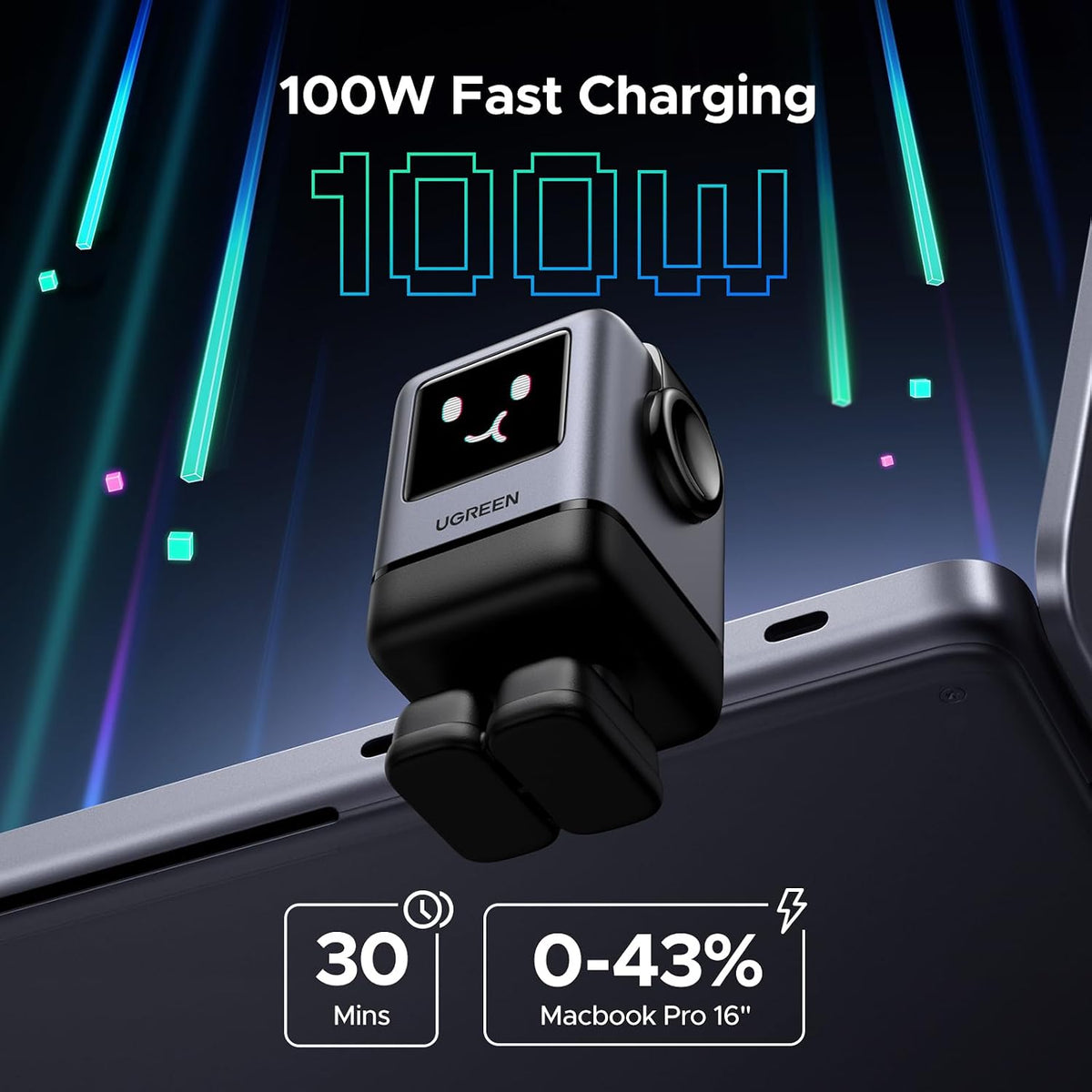 UGREEN Uno 100W 4-Port USB C Wall Charger - GaN Fast Charging Block