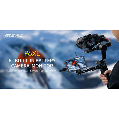 FeelWorld P6XL 6" On-Camera Field Monitor with Built-In Battery