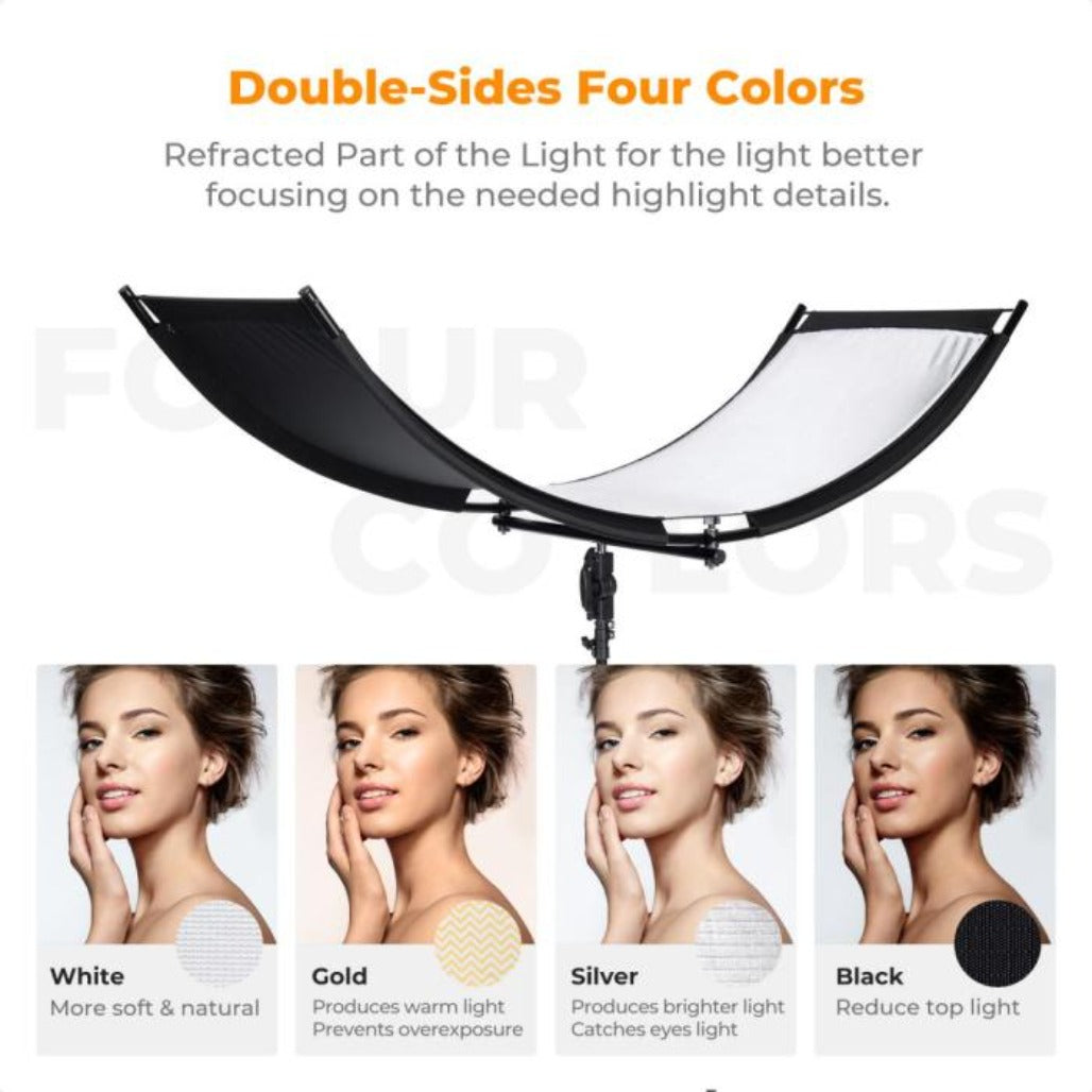 K&F Curved Reflector - 180x60cm with 1.9m Stand