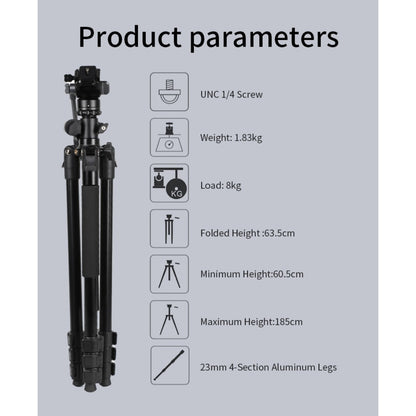Jmary 2-in-1 Monopod & Horizontal Axis Tripod - KS355+HG60