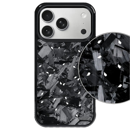 Carbonize Big Flake Forged Carbon Fiber Cover Series - Silver Carbon Fiber – For iPhone 17 Pro Max / 17 Pro / iPhone Air / 16 Pro Max / 16 Pro / 16 / 15 Pro Max