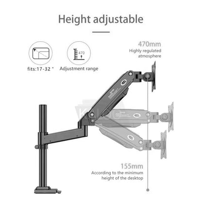 Kaloc DH100B Single Monitor Arm 17–33" Screen Mount