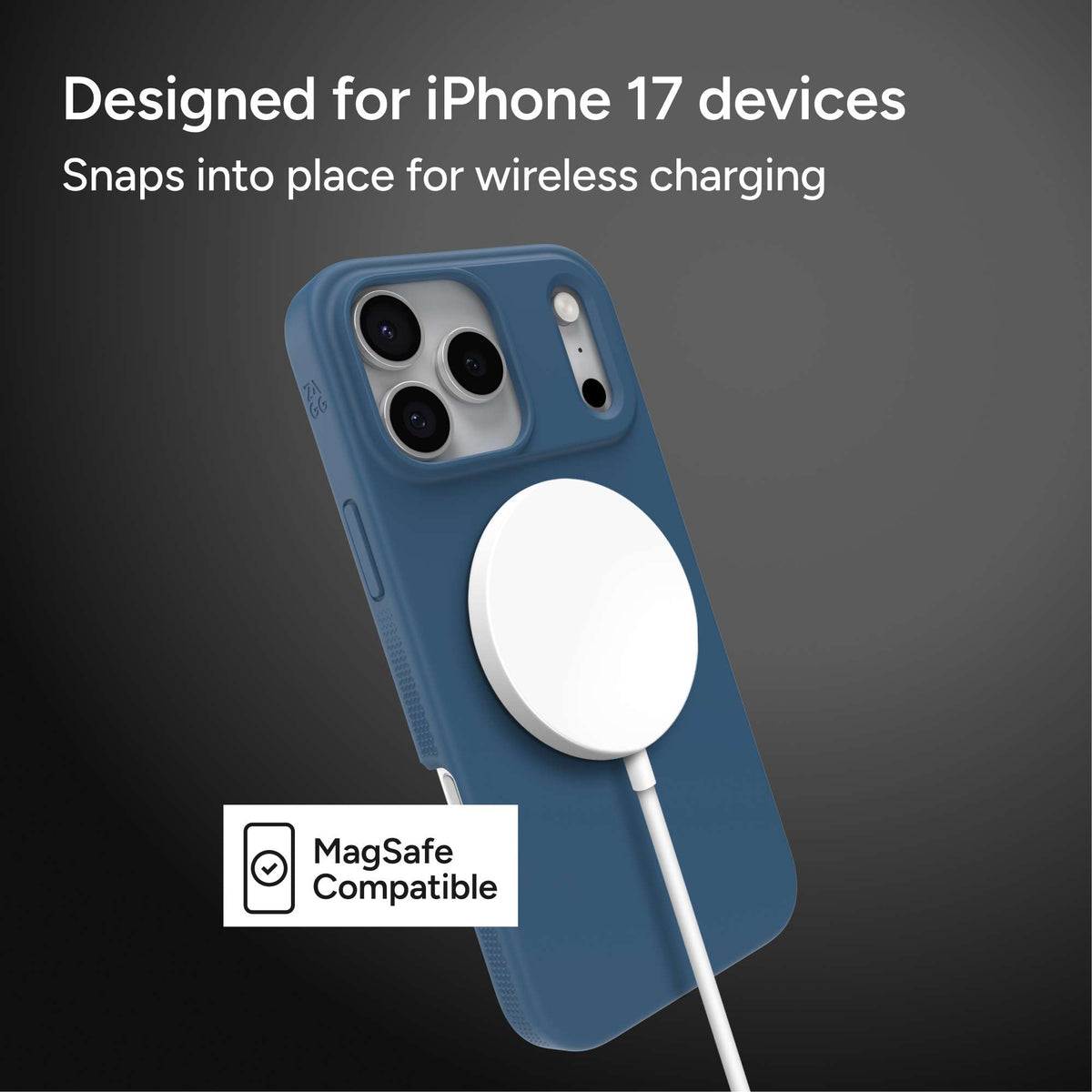 Zagg Manhattan Snap for MagSafe Slim Phone Case For iPhone 17 Pro/17 Pro Max - Ocean Abyss Blue