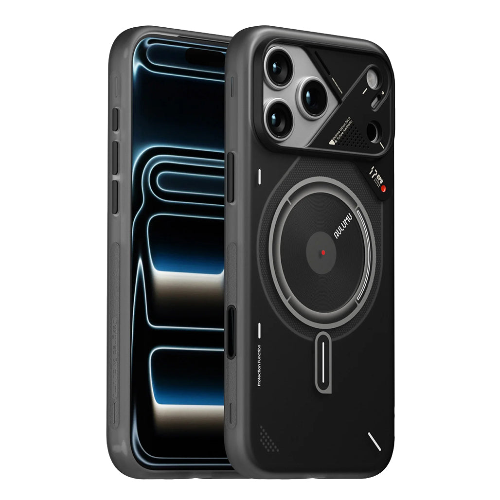 Aulumu A17 Frosted Case for iPhone 17 Pro / 17 Pro Max - Translucent Gray | Subtle Glow-in-the -Dark | MagSafe