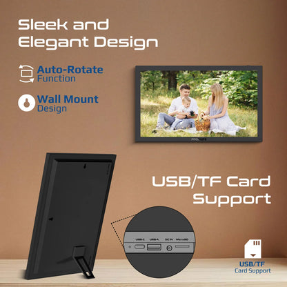Promate 15.6" Vibrant Full HD Smart Multimedia Wi-Fi Digital Photo Frame - Black