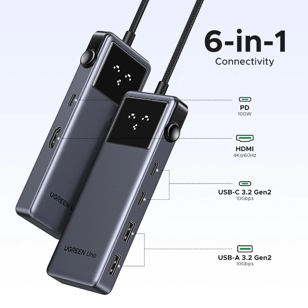 UGREEN Uno USB-C Hub 6-in-1 - 35998