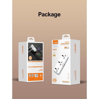 LDNIO 3 AC Outlets Portable Extension Power Socket - SC3317
