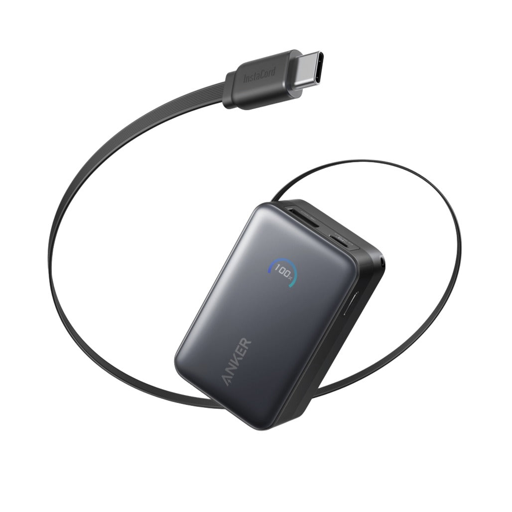 Anker Nano Power Bank (10K, 45W, Built-In Retractable USB-C Cable) - A1638H11