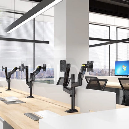 Kaloc DH200 STUDIO PRO Dual Monitor Arm, Gas Spring technology & USB Extension & Cable Management for 17 to 35 Inch Screens