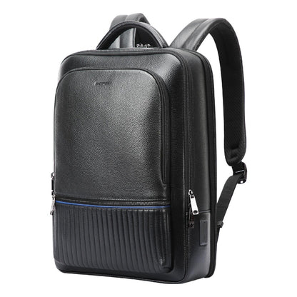 Bopai 15.6" Black Leather Backpack - 61-127881