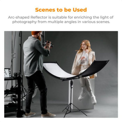 K&F Curved Reflector - 180x60cm with 1.9m Stand