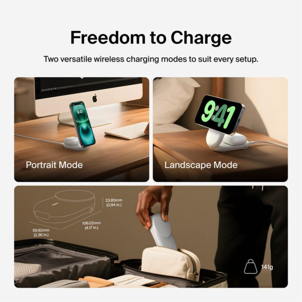 Belkin UltraCharge 2-in-1 Foldable Magnetic Charger with Qi2 25W