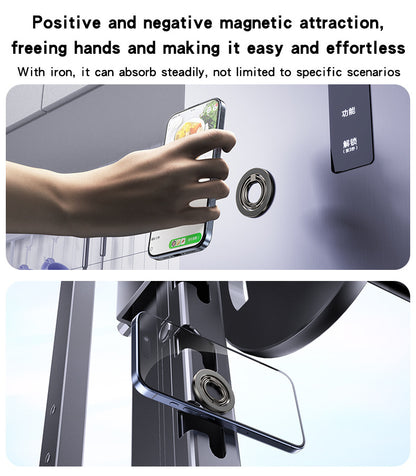 Yesido C206 Zinc Alloy 180 Degree Dlip And Fold Built-in N52 Double Ring Metal Folding Ring Phone Holder