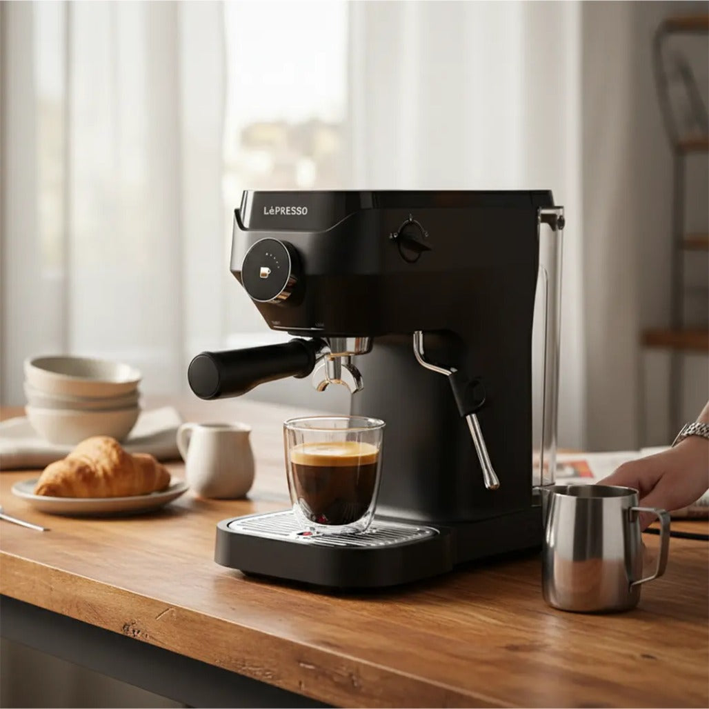 Lepresso Lucenero 19-Bar Coffee Machine with LCD Screen - Black