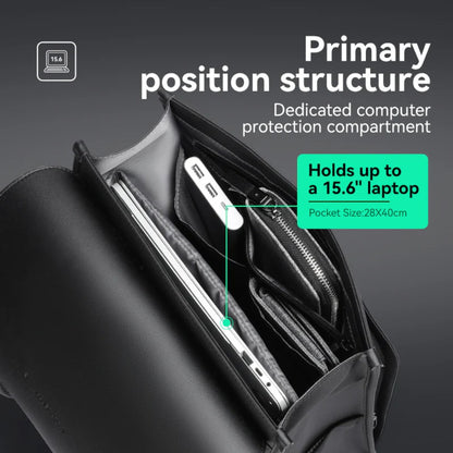 Mark Ryden MUKE III: School Style Classic Business Work Black Oxford Backpack