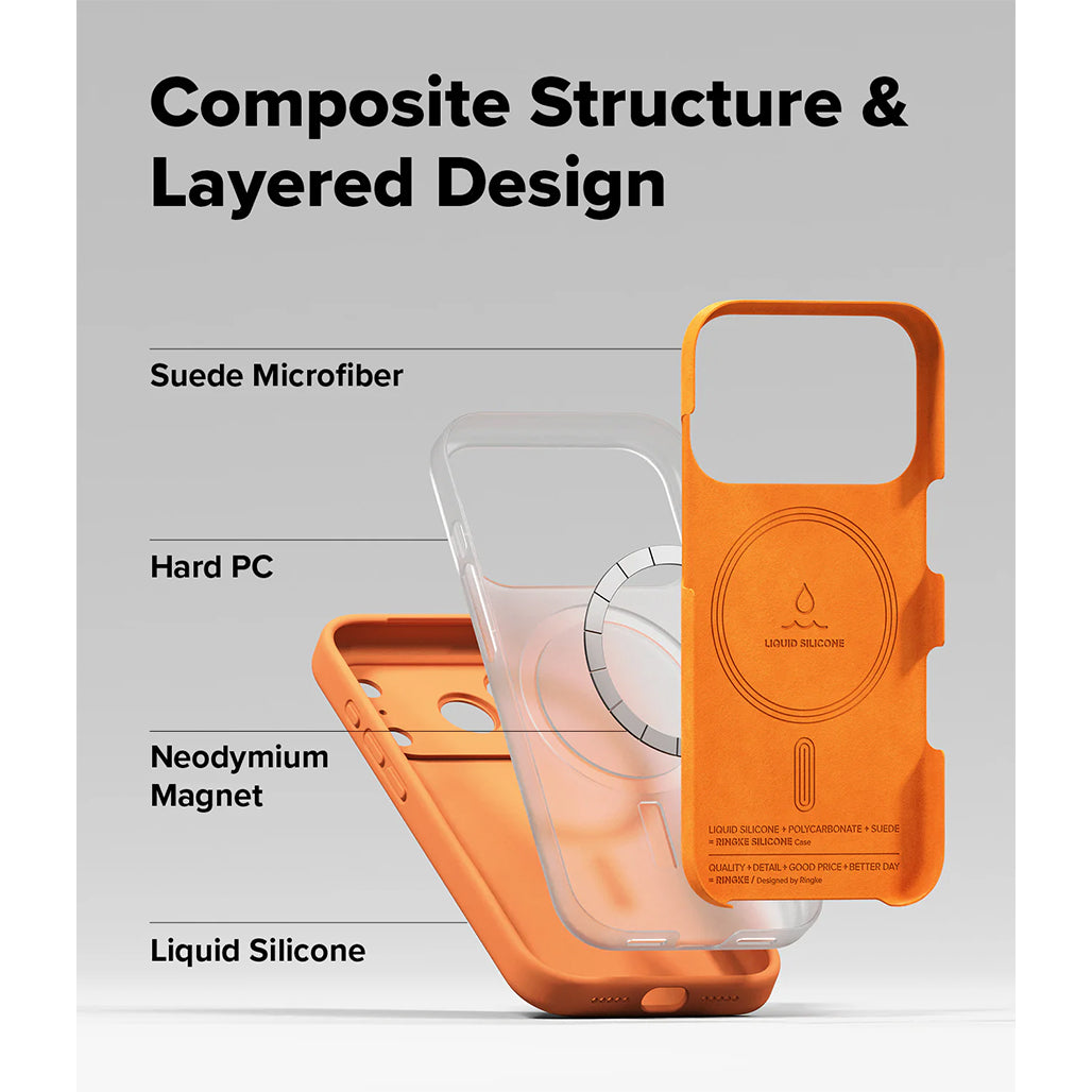 Ringke Silicone Magnetic Case - iPhone 17 Pro / iPhone 17 Pro Max - Tangerine