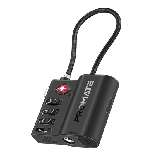 Promate TSA Luggage Lock with Smart Precision Tracking Tag, works with Find My App