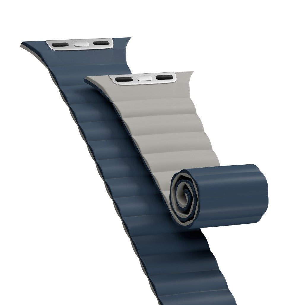 MagEasy Skin Duo Reversible Silicone Magnetic Apple Watch Band Compatible with 40mm to 49mm