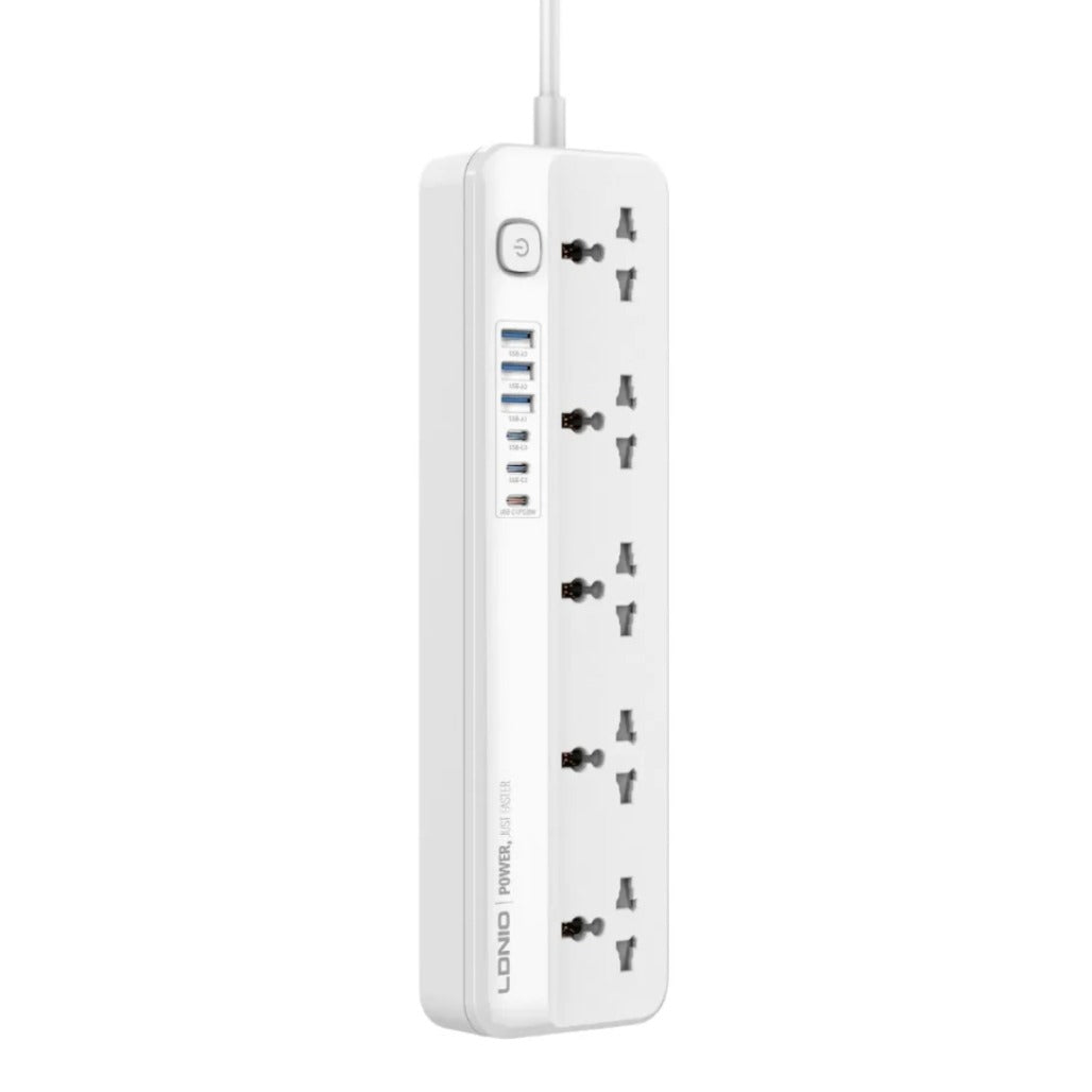 LDNIO Surge Protected Power Strip - 2500W, 3 USB-C PD 20W, 3 USB-A Fast Charging Ports - SC5614C