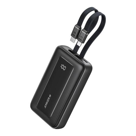 Anker Zolo Power Bank (10K, Built-In USB-C and Lightning Cable) - A1680H12