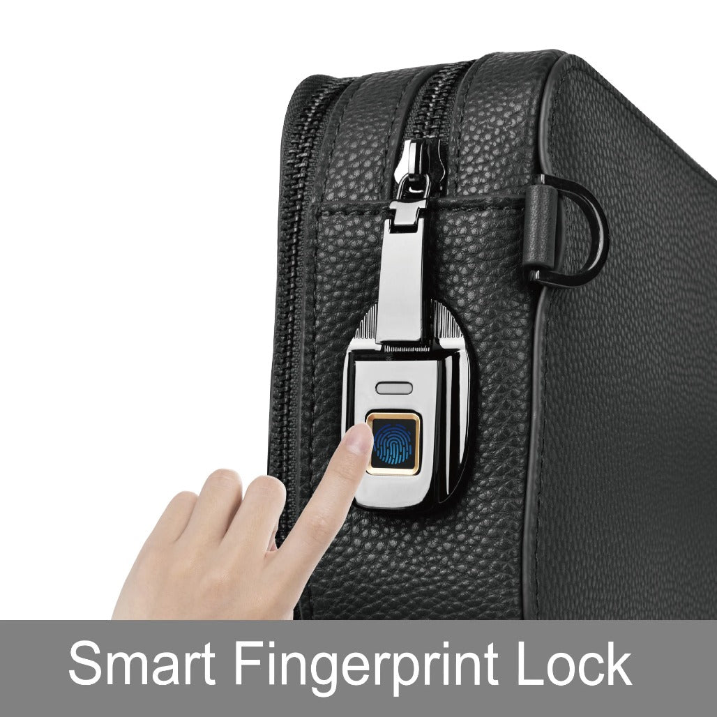 WIWU Master Genuine Leather Fingerprint Lock Crossbody Bag