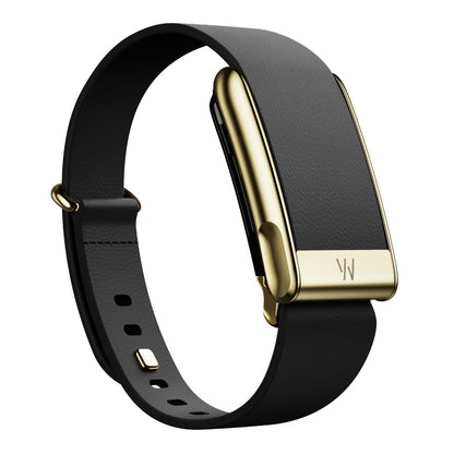 WHOOP MG LeatherLuxe Tapered Band - Small/Medium - Black With Gold
