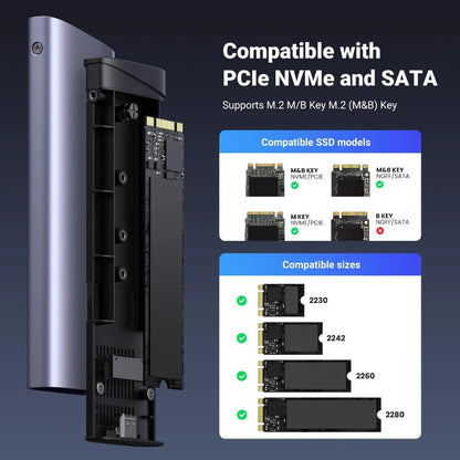 UGREEN M.2 NVMe SATA SSD Enclosure 10Gbps USB 3.2 Gen 2 - 15813