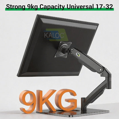 Kaloc DF100 17–32" Monitor Stand with Gas Spring Arm, Adjustable Heavy-Duty Desk Mount