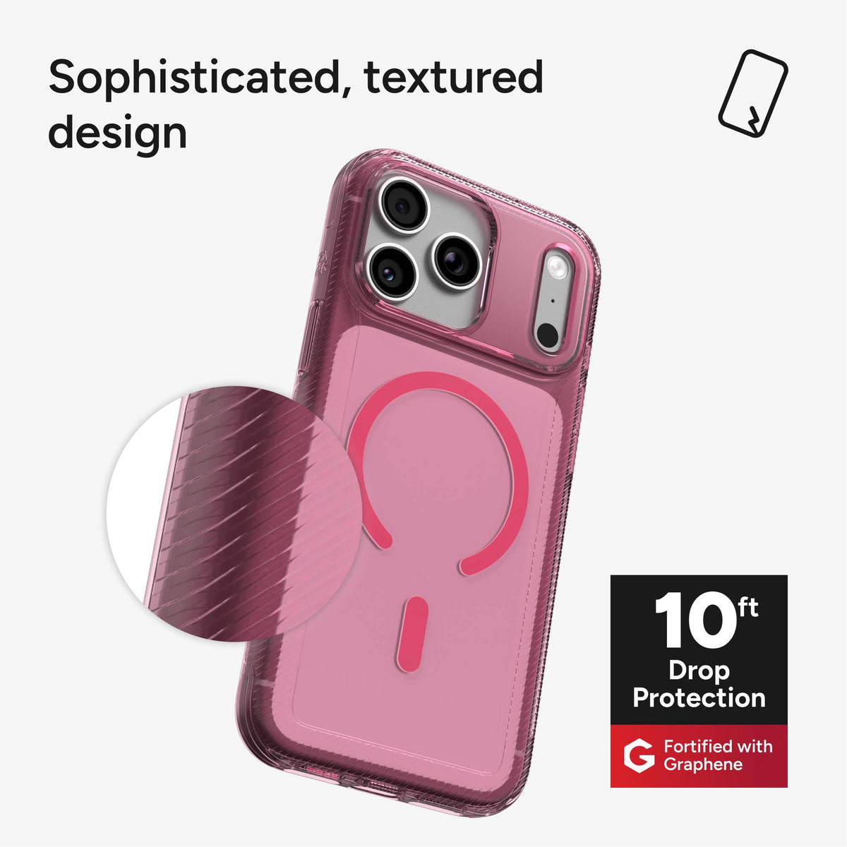 Zagg Luxe Snap For iPhone 18 Pro/18 Pro Max and iPhone 17 Pro/17 Pro Max - Thrift Pink Tinted