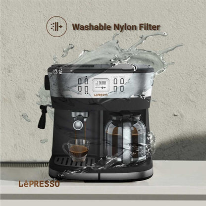 LePresso Dual Brew Drip Coffee & Espresso Machine - Black - LPCFFM0002-BK