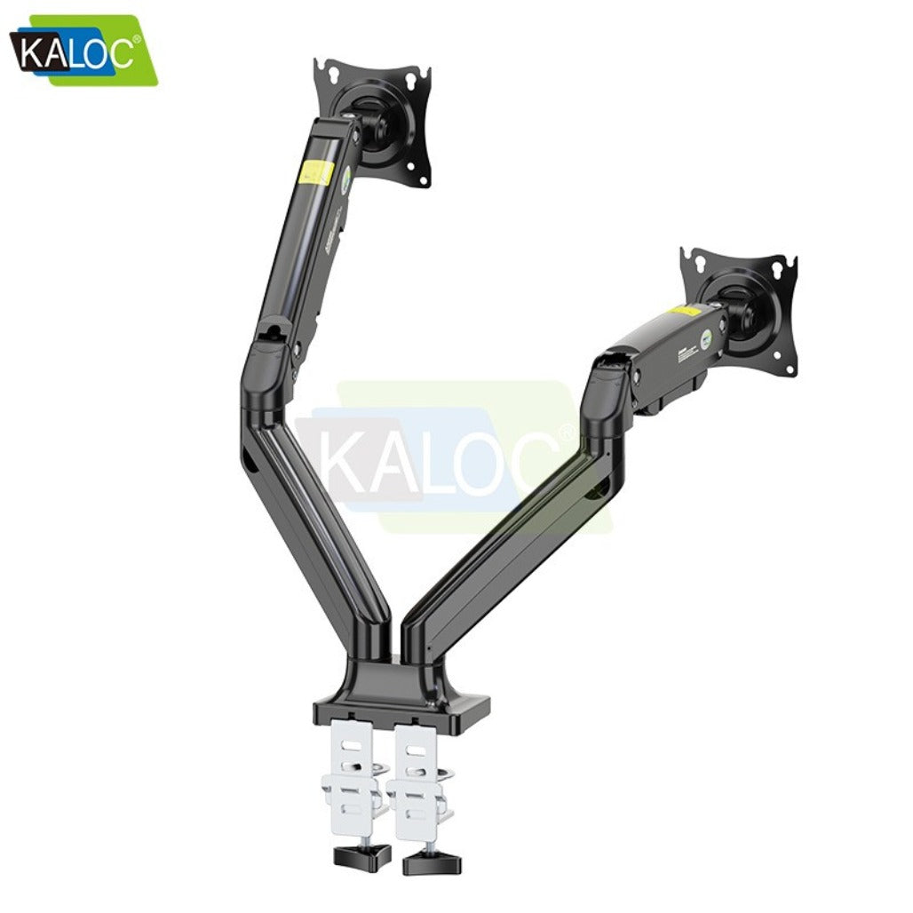 Kaloc DS110-2B PRO ERGO Dual Monitor Arm, Gas Spring & USB Extension & Cable Management for 17 to 32 Inch Screens (Up to 10kg)