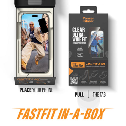 PanzerGlass Screen Protector iPhone 18 Pro/18 Pro Max w. FASTFIT IN-A-BOX
