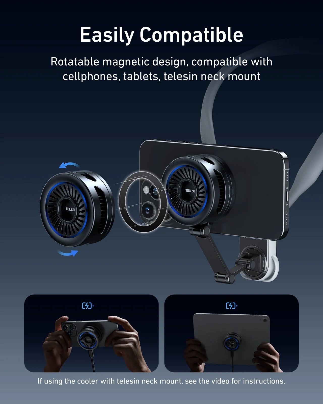 TELESIN Magnetic Phone Cooler Pro