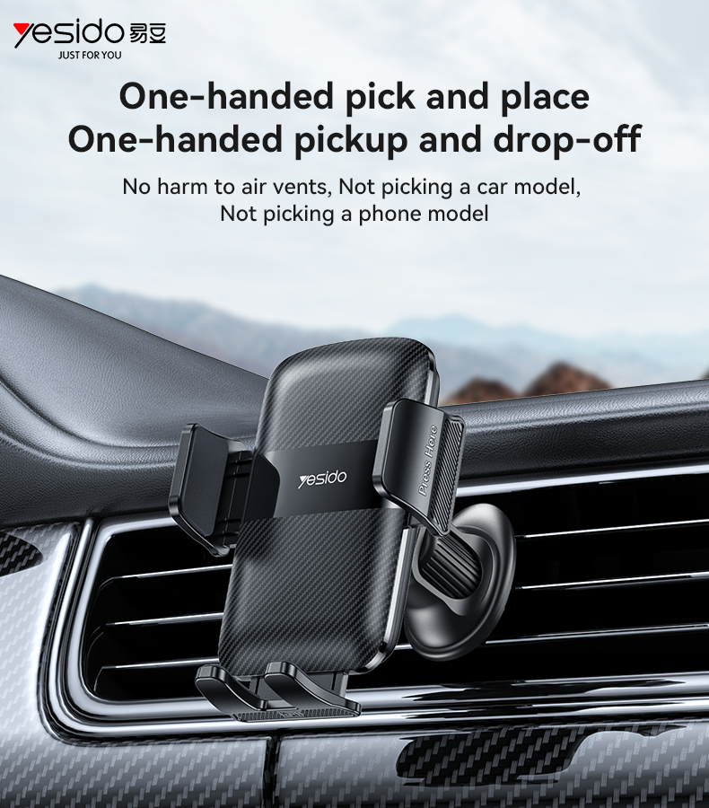 Yesido C251 360 Free Rotation Auto-locking Car Air Vent Phone Holder