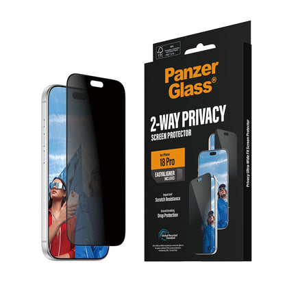 PanzerGlass 2-Way Privacy Screen Protector iPhone 18 Pro/18 Pro Max w. EasyAligner