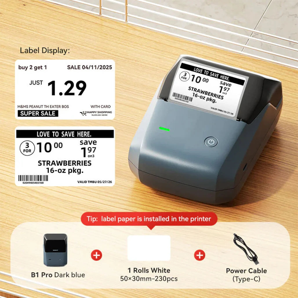 NIIMBOT B1 Pro Label Maker, 300DPI HD Sticker Printer for Photo