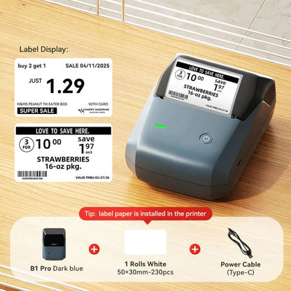 NIIMBOT B1 Pro Label Maker, 300DPI HD Sticker Printer for Photo