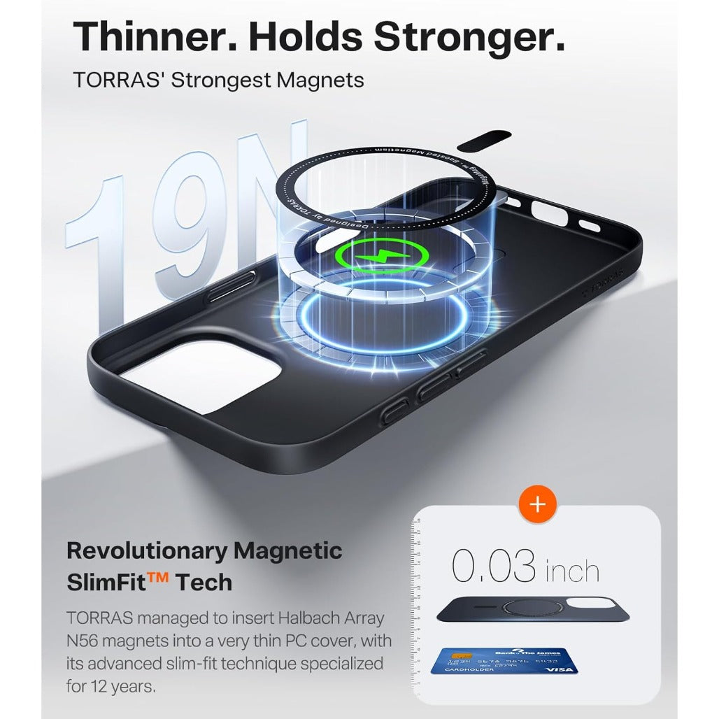 TORRAS Magnetic Slim Fit for iPhone 17 Case, Ultra-Thin Compatible with MagSafe