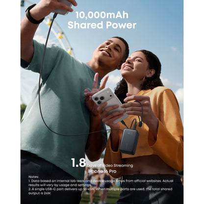 Anker Nano Power Bank (10K, 45W, Built-In Retractable USB-C Cable) - A1638H11
