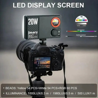 Jmary FM-180RGB Ultra-Portable 20W RGB LED Video Fill Light - FM-180RGB